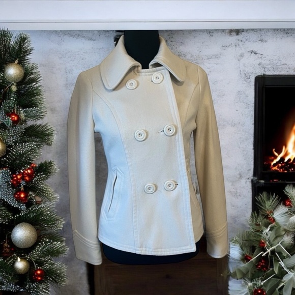 SASHIMI Jackets & Blazers - SASHIMI SIZE SMALL CREAM COLORED PEACOAT